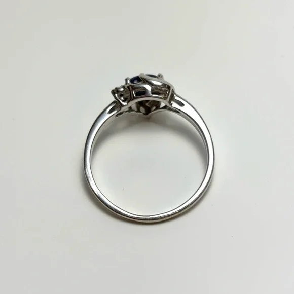 10k Blue Star Sapphire Ring with Diamonds - Picture 5 of 7